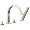 T4788-SS-PR-LHP Tetra Delta Tetra Roman Tub Trim with Hand Shower, Lumicoat Stainless