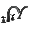 T47776-BL Stryke Delta Stryke Four Hole Roman Tub Trim, Matte Black