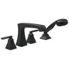 T4764-BL Ashlyn Delta Ashlyn Roman Tub Trim with Hand Shower, Matte Black