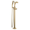 T4756-CZLHP-FL Dorval Delta Dorval Single Handle Floor Mount Tub Filler Trim-Less Handle, Champagne Bronze
