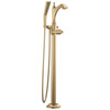 T4756-CZLHP-FL Dorval Delta Dorval Single Handle Floor Mount Tub Filler Trim-Less Handle, Champagne Bronze