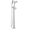 T4756-LHP-FL Dorval Delta Dorval Single Handle Floor Mount Tub Filler Trim-Less Handle, Chrome