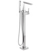 T4743-PR-FL Trillian Delta Trillian Single Handle Floor Mount Tub Filler Trim, Lumicoat Chrome