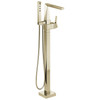 T4743-PN-PR-FL Trillian Delta Trillian Single Handle Floor Mount Tub Filler Trim, Lumicoat Polished Nickel