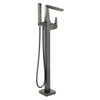 T4743-KS-PR-FL Trillian Delta Trillian Single Handle Floor Mount Tub Filler Trim, Lumicoat Black Stainless
