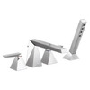 T4743-PR Trillian Delta Trillian Two-Handle Roman Tub Trim with Hand Shower, Lumicoat Chrome