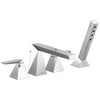 T4743-PR Trillian Delta Trillian Two-Handle Roman Tub Trim with Hand Shower, Lumicoat Chrome