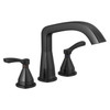 T2776-BL Stryke Delta Stryke Three Hole Roman Tub Trim, Matte Black