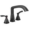 T2776-BL Stryke Delta Stryke Three Hole Roman Tub Trim, Matte Black