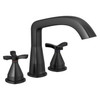 T27766-BL Stryke Delta Stryke Three Hole Roman Tub Trim, Matte Black