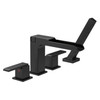 T4768-BL Ara Delta Ara Roman Tub Trim with Channel Spout and Hand Shower, Matte Black