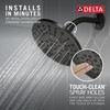 75617BL Universal Showering Components 4 Setting Shower Head, Matte Black