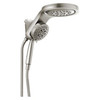 58680-SS-PR Universal Showering Components HydroRain H2Okinetic 5-Setting Two-in-One Shower Head, Lumicoat Stainless