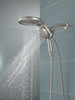58680-SS-PR Universal Showering Components HydroRain H2Okinetic 5-Setting Two-in-One Shower Head, Lumicoat Stainless