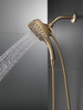 Delta 58474-CZ-PR25 Universal Showering Components H2Okinetic In2ition 5-Setting Two-In-One Shower, Lumicoat Champagne Bronze