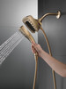 Delta 58474-CZ-PR25 Universal Showering Components H2Okinetic In2ition 5-Setting Two-In-One Shower, Lumicoat Champagne Bronze