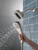 Delta 58474-SS-PR Universal Showering Components H2Okinetic In2ition 5-Setting Two-in-One Shower, Lumicoat Stainless