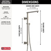 58420-SS-PR Universal Showering Components Emerge 26" Angular Shower Column, Lumicoat Stainless