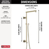 Delta 58420-PN-PR Universal Showering Components Emerge 26" Angular Shower Column, Lumicoat Polished Nickel