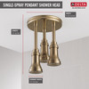 Delta 57190-CZ25-L Universal Showering Components H2Okinetic Pendant Raincan Shower Head with LED Light, Champagne Bronze