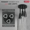 Delta 57140-BL25-L Universal Showering Components H2Okinetic Pendant Raincan Shower Head with LED Light, Matte Black