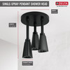 Delta 57140-BL25-L Universal Showering Components H2Okinetic Pendant Raincan Shower Head with LED Light, Matte Black