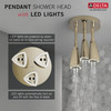 Delta 57140-PN25-L Universal Showering Components H2Okinetic Pendant Raincan Shower Head with LED Light, Polished Nickel