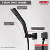 Delta 55799-BL Universal Showering Components H2Okinetic 3-Setting Wall Mount Hand Shower, Matte Black