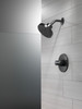 Delta 52688-BL Universal Showering Components H2Okinetic 3-Setting Raincan Shower Head, Matte Black