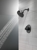 Delta 52688-BL Universal Showering Components H2Okinetic 3-Setting Raincan Shower Head, Matte Black