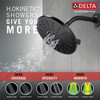 Delta 52688-BL Universal Showering Components H2Okinetic 3-Setting Raincan Shower Head, Matte Black