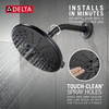 52688-BL Universal Showering Components H2Okinetic 3-Setting Raincan Shower Head, Matte Black