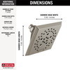 Delta 52664-SS-PR Universal Showering Components H2Okinetic 5-Setting Angular Modern Raincan Shower Head, Lumicoat Stainless