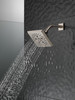 52664-SS-PR Universal Showering Components H2Okinetic 5-Setting Angular Modern Raincan Shower Head, Lumicoat Stainless