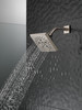 Delta 52664-SS Universal Showering Components H2Okinetic 5-Setting Angular Modern Raincan Shower Head, Stainless