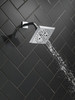 Delta 52664-PR Universal Showering Components H2Okinetic 5-Setting Angular Modern Raincan Shower Head, Lumicoat Chrome