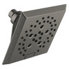 Delta 52664-KS-PR Universal Showering Components H2Okinetic 5-Setting Angular Modern Raincan Shower Head, Lumicoat Black Stainless