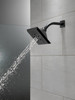 52664-BL Universal Showering Components H2Okinetic 5-Setting Angular Modern Raincan Shower Head, Matte Black