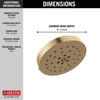 Delta 52488-CZ-PR Universal Showering Components H2Okinetic 4-Setting Shower Head with Ultrasoak, Lumicoat Champagne Bronze