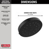 Delta 52488-BL Universal Showering Components H2Okinetic 4-Setting Shower Head with UltraSoak, Matte Black