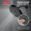 Delta 52488-BL Universal Showering Components H2Okinetic 4-Setting Shower Head with UltraSoak, Matte Black