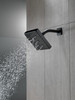 52171-BL Universal Showering Components H2Okinetic Single-Setting Metal Raincan Shower Head, Matte Black