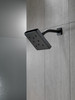 52171-BL Universal Showering Components H2Okinetic Single-Setting Metal Raincan Shower Head, Matte Black