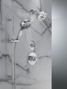 51584-PR Universal Showering Components 7-Setting Slide Bar Hand Shower with Cleaning Spray, Lumicoat Chrome