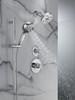 51584-PR Universal Showering Components 7-Setting Slide Bar Hand Shower with Cleaning Spray, Lumicoat Chrome