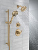 51584-CZ-PR Universal Showering Components 7-Setting Slide Bar Hand Shower with Cleaning Spray, Lumicoat Champagne Bronze