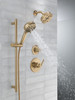 51584-CZ-PR Universal Showering Components 7-Setting Slide Bar Hand Shower with Cleaning Spray, Lumicoat Champagne Bronze