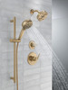 51584-CZ-PR Universal Showering Components 7-Setting Slide Bar Hand Shower with Cleaning Spray, Lumicoat Champagne Bronze