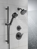 51584-BL Universal Showering Components 7-Setting Slide Bar Hand Shower with Cleaning Spray, Matte Black