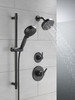 51584-BL Universal Showering Components 7-Setting Slide Bar Hand Shower with Cleaning Spray, Matte Black
